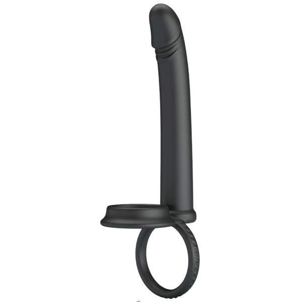 Pretty Love Moses Cock and Ball Ring Anal Dildo Black - - Anal Dildos