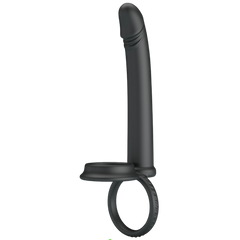 Pretty Love Moses Cock and Ball Ring Anal Dildo Black - - Anal Dildos