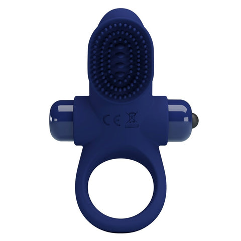 Baile Pretty Love Palle Powerful Vibrating Penis Ring Navy Blue Double Ring - Vibrating Cock Rings