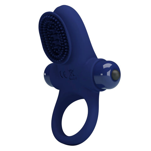 Baile Pretty Love Palle Powerful Vibrating Penis Ring Navy Blue Double Ring - Vibrating Cock Rings
