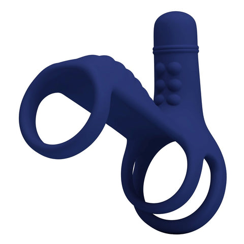 Baile Pretty Love Elish Powerful Male Penis Ring Navy Blue Erection Support - Vibrating Cock Rings