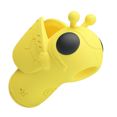 Baile Pretty Love Magic Bee Rechargeable Finger Vibrator Yellow Finger Ring - Finger and Tongue Vibrators