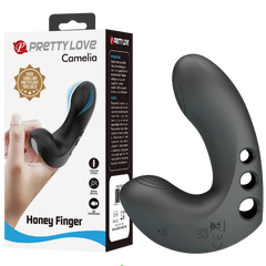 Pretty Love Camelia Honey Finger Adult Massager Black - - Finger and Tongue Vibrators