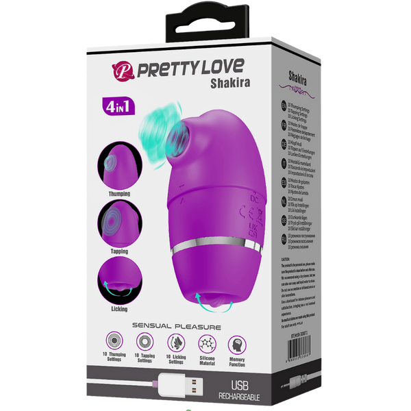 Pretty Love 4 in1 Thumping Shakira Clitoral Vibrator Purple - - Clit Ticklers and Pulsators