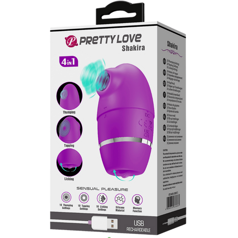 Pretty Love 4 in1 Thumping Shakira Clitoral Vibrator Purple - Clit Ticklers and Pulsators