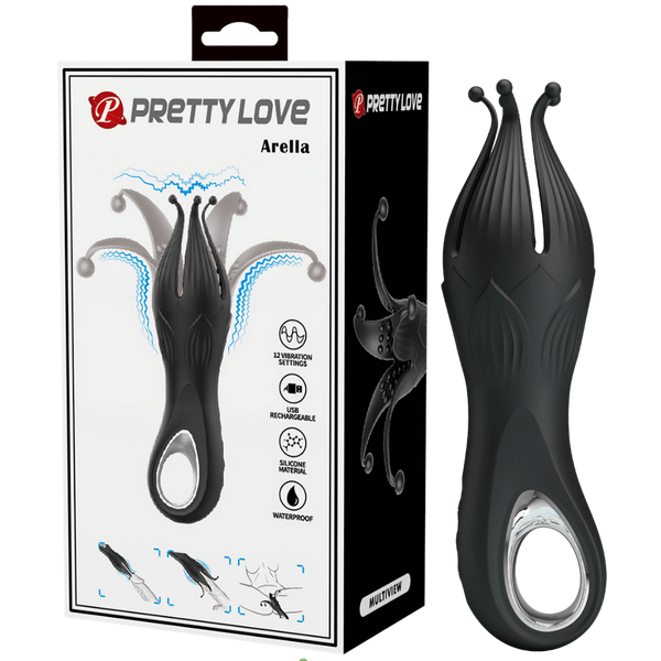 Pretty Love Arella Rechargeable Clitoral Massager Black - - Clit Ticklers and Pulsators