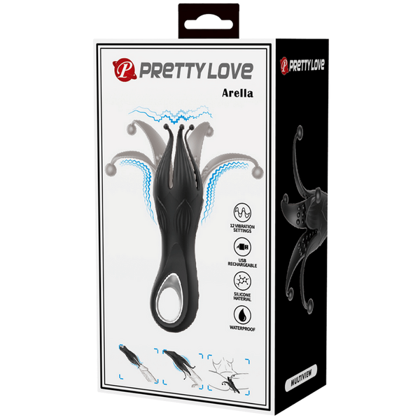 Pretty Love Arella Rechargeable Clitoral Massager Black - - Clit Ticklers and Pulsators