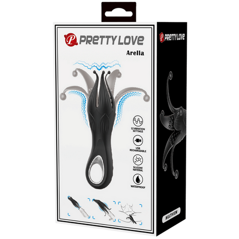 Pretty Love Arella Rechargeable Clitoral Massager Black - Clit Ticklers and Pulsators