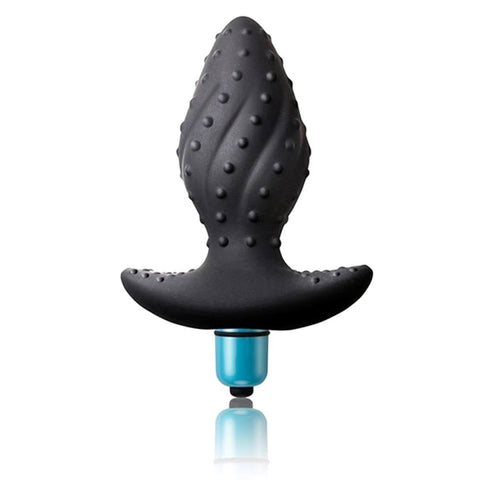 Rocks Off Ibex Butt Plug and Cock Ring Set Blue/Black Dual Vibration - Sex Kits
