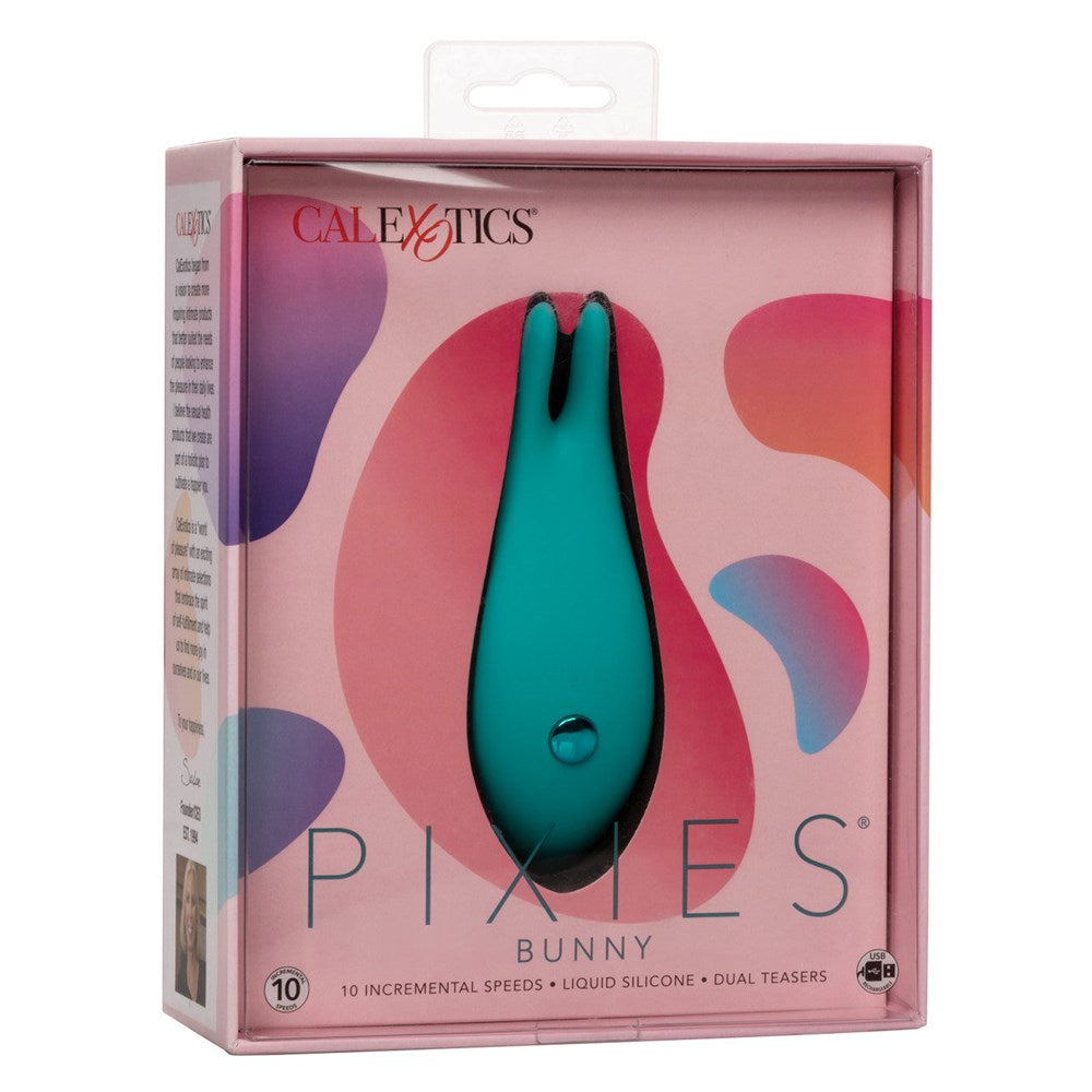 California Exotics Pixies Bunny Dual Teasers Vibrator with Flickering Tips - - Clit Ticklers and Pulsators