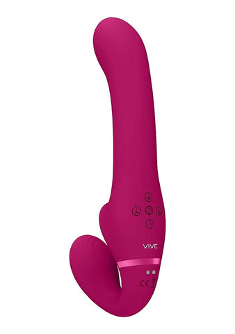Shots Toys Vive Ai Dual Vibrating & Air Wave Tickler Strapless Strap On - Strap On Sextoys