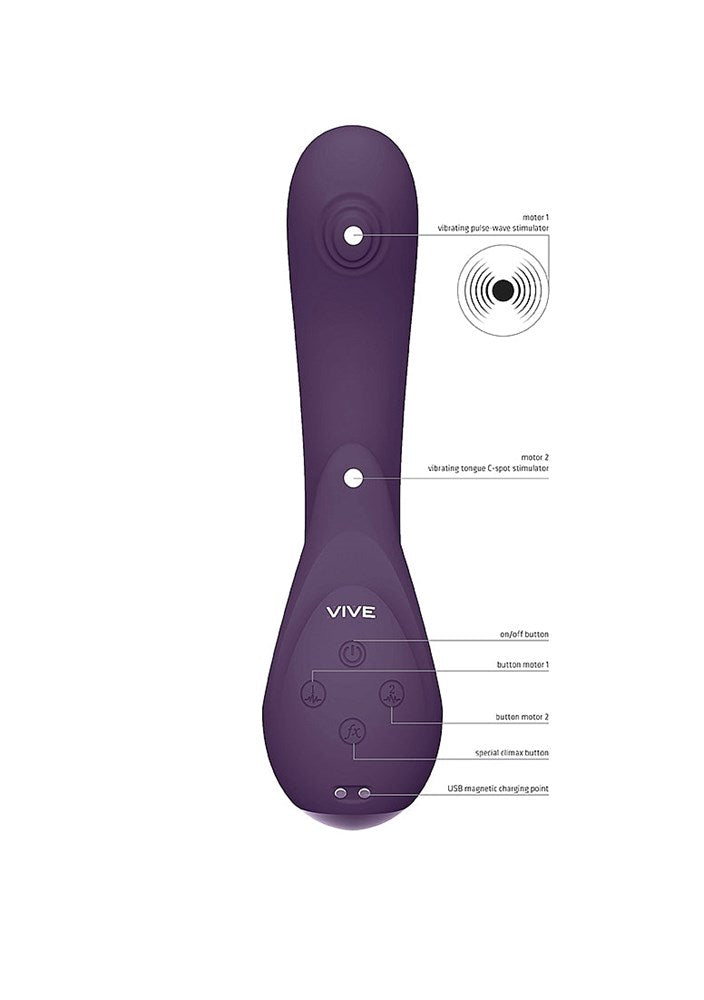 Shots Toys Vive Miki Pulse Wave Flickering G Spot Vibrator Triple Motor - - G-Spot Vibrators