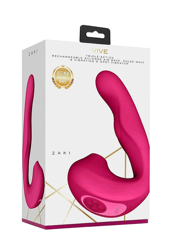 Shots Toys Vive Zaki Air and Pulse Wave G Spot Vibrator Triple Technology - - G-Spot Vibrators