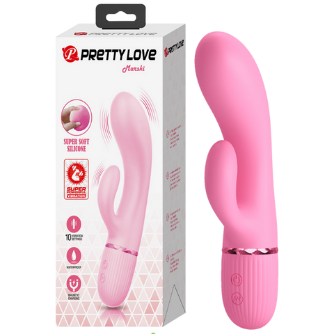 Baile Pretty Love Marski Silicone Dual Motor Rabbit Vibrator Dual Stimulation - Rabbit Vibrators