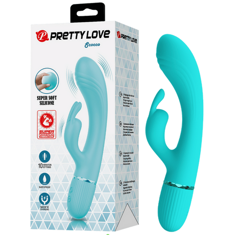 Baile Pretty Love Scocco Dual Motor Silicone Rabbit Massager Cock Ring - Rabbit Vibrators