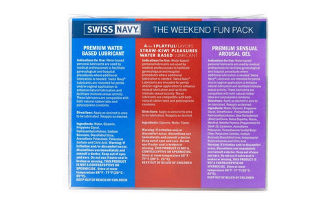 Swiss Navy Weekend Fun Pack Anal Silicone Lubricant Three Formula Adventure Kit - Silicone Based Lubes