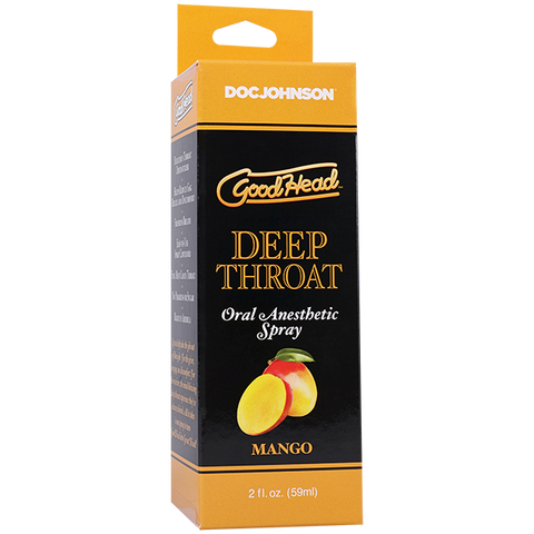 Doc Johnson GoodHead Mango Flavoured Deep Throat Spray 59ml - Delay and Excite Sprays