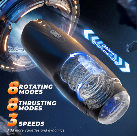 Topco CyberSkin The Galaxy Voy Thrusting & Rotating Male Stroker - Masturbators and Strokers