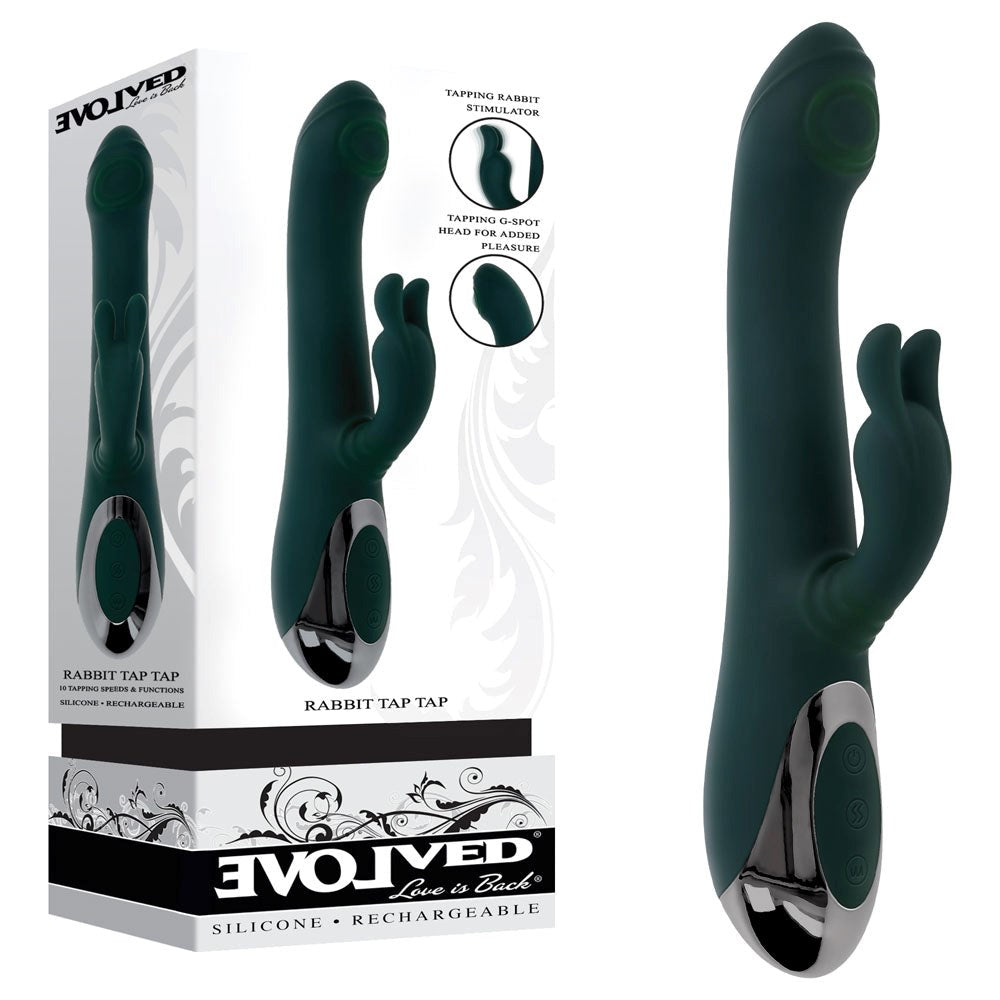 Evolved RABBIT TAP TAP Vibrating Rabbit Massager Green - - Rabbit Vibrators