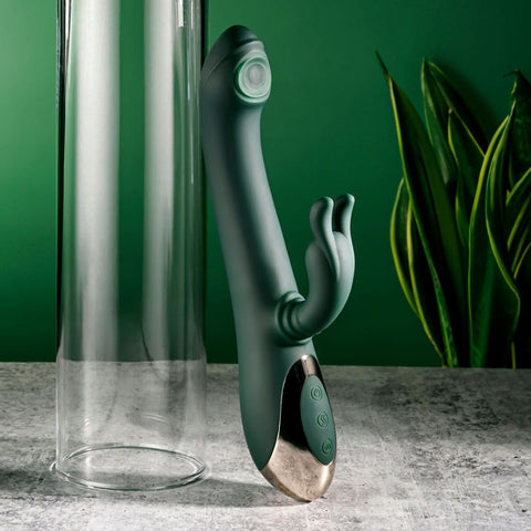 Evolved RABBIT TAP TAP Vibrating Rabbit Massager Green Dual Tapping Action - Rabbit Vibrators