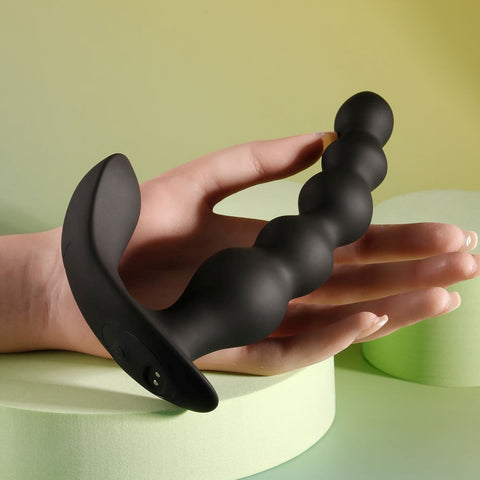 Evolved BEAD ME UP Remote Control Vibrating Anal Beads Black with 7m Range - Anal Beads and Balls