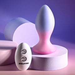 Evolved PARADISE Rechargeable Butt Plug Pink/Purple - - Butt Plugs