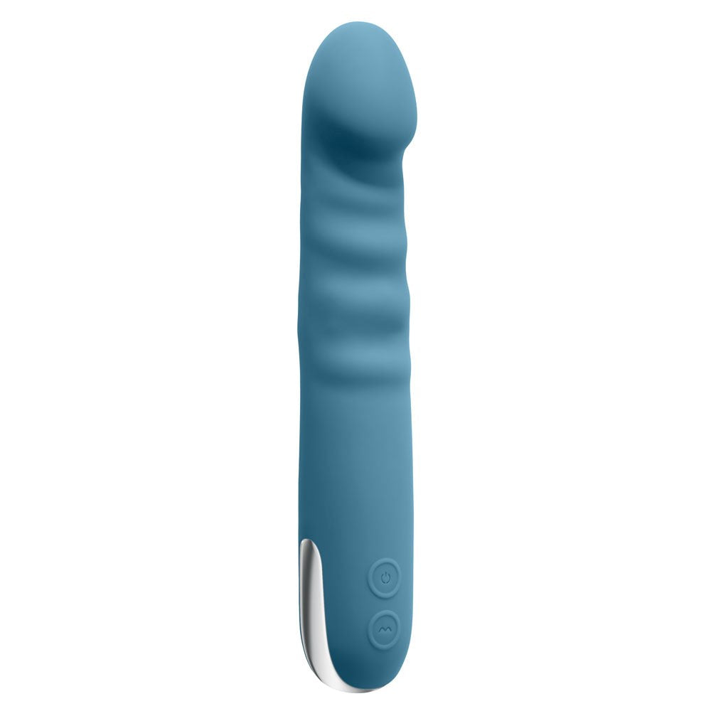 Evolved QUEEN OF ALL TRADES Thrusting Dildo Vibrator Blue - - Vibrating Dildos
