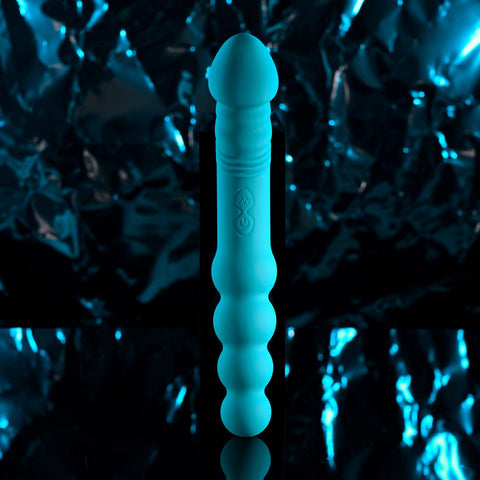 Evolved FLIP FLOP Dual Ended Vibrating Dildo Blue Two Motors Two Textures - Vibrating Dildos