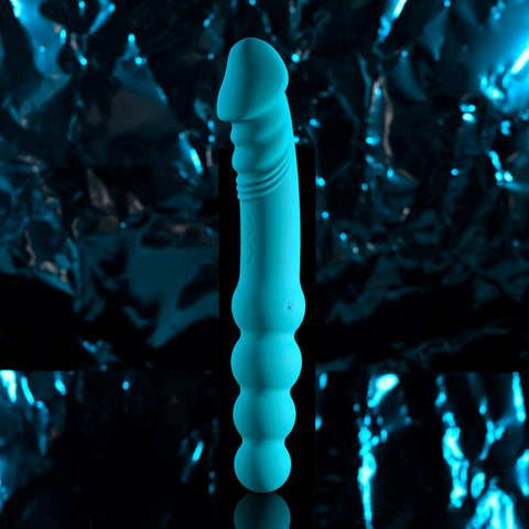 Evolved FLIP FLOP Dual Ended Vibrating Dildo Blue Two Motors Two Textures - Vibrating Dildos