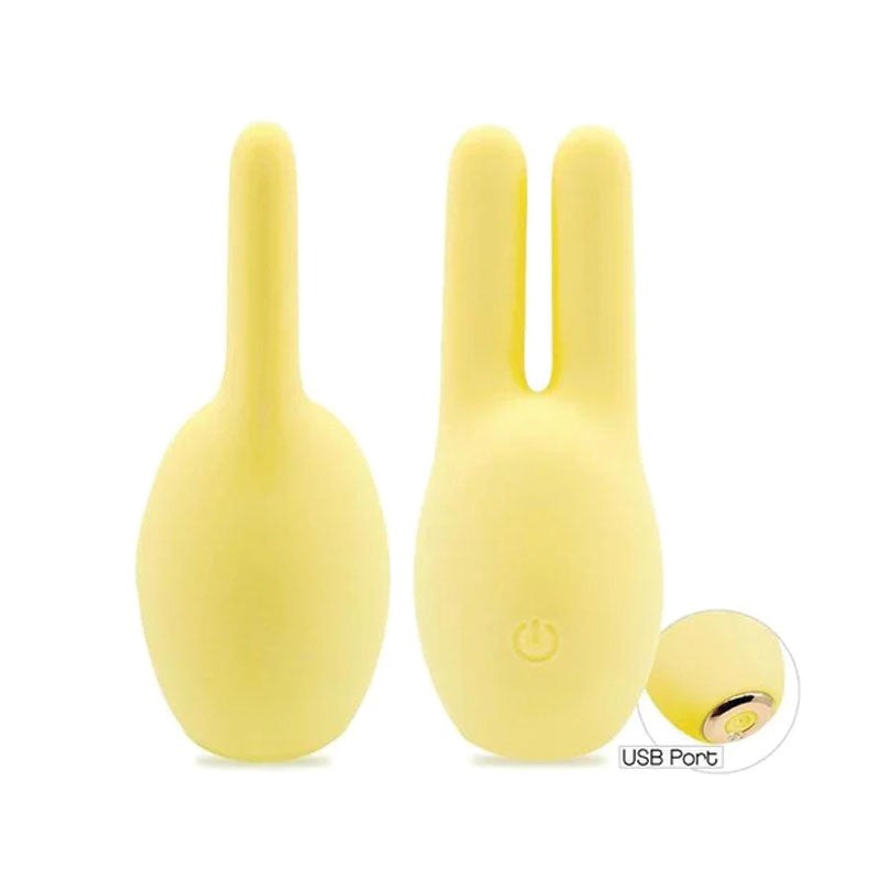 Icon Brands Buzzy Buddy Honey Bunny Clitoral Massager Yellow USB Rechargeable - Clit Ticklers and Pulsators