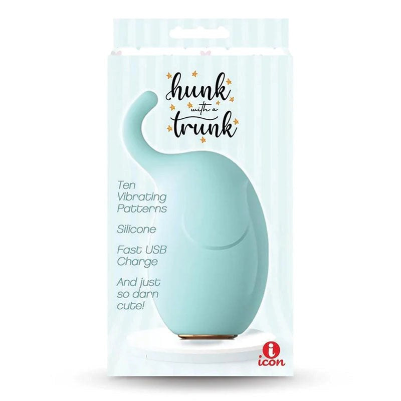 Icon Brands Buzzy Buddy Hunk With A Trunk Clitoral Vibe Aqua Elephant Design - Clit Ticklers and Pulsators