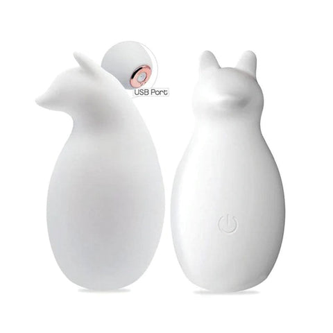 Icon Brands Buzzy Buddy Sexy Like A Fox Clitoral Vibe White USB Rechargeable - Clit Ticklers and Pulsators