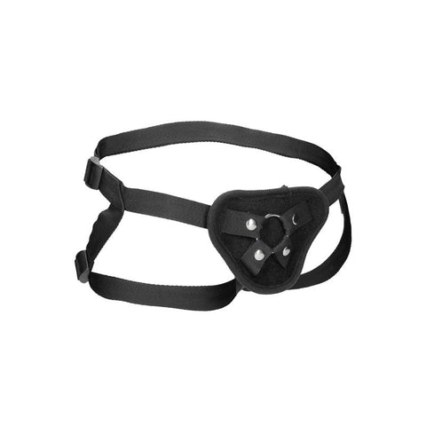 Shots Toys OUCH! Velvet & Velcro Strap On Harness Black Comfortable Adjustable - Strap On Sextoys