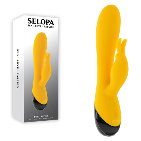 Evolved Selopa BUZZZ BUNNY Rechargeable Rabbit Vibrator Yellow Dual Motor - Rabbit Vibrators