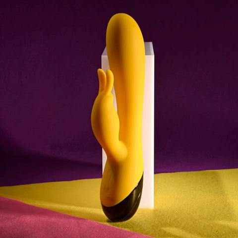 Evolved Selopa BUZZZ BUNNY Rechargeable Rabbit Vibrator Yellow Dual Motor - Rabbit Vibrators