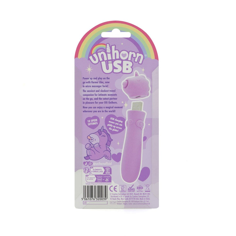Unihorn Karma Lilac Bullet Vibrator with 10 Speed Settings - - Bullet Vibrators