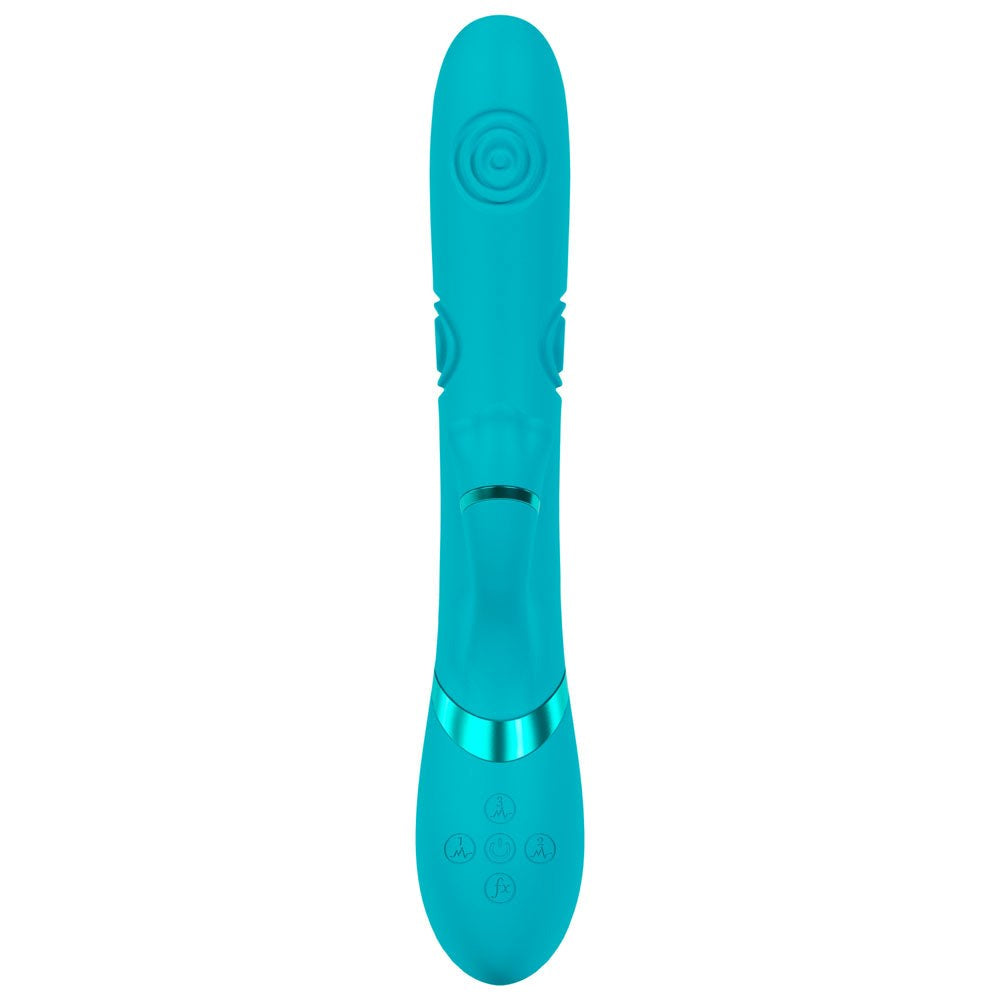 Shots Toys VIVE Fiore Tapping Rabbit Vibrator Blue - - Rabbit Vibrators