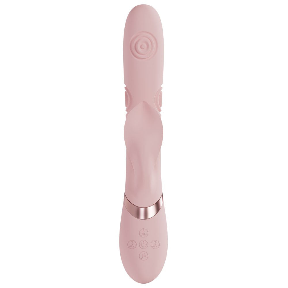 Shots Toys VIVE Fronda Rechargeable Rabbit Vibrator Pink Triple Stimulation - - Rabbit Vibrators