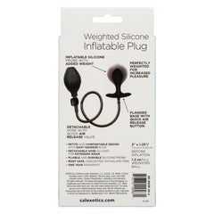 California Exotics Weighted Inflatable Butt Plug Black - - Butt Plugs