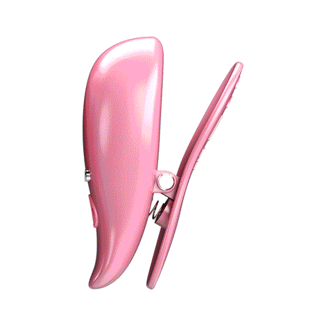 Baile Pretty Love Leaf Vibrating Nipple Clamps Pink Vibrating Stimulation - Nipple and Clit Clamps