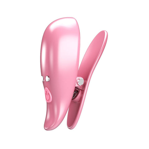 Baile Pretty Love Leaf Vibrating Nipple Clamps Pink Vibrating Stimulation - Nipple and Clit Clamps