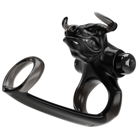 Baile Pretty Love Bull Warrior Innovative Cock Ring Black Dual Ring Design - Stretchy Cock Rings