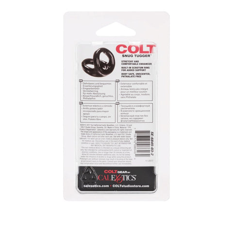 Colt Snug Tugger Erection Enhancer Cock Ring Black - Stretchy Cock Rings