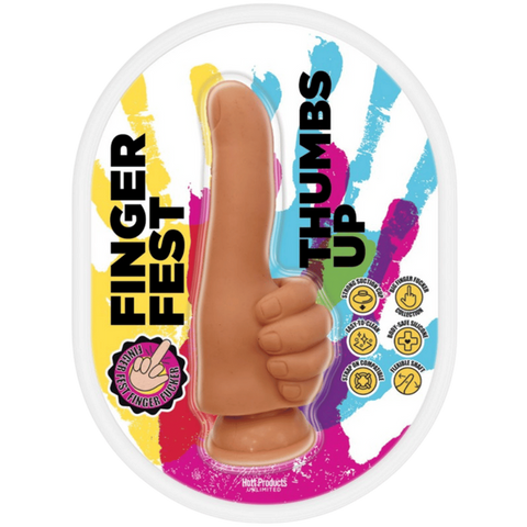 Hott Products Thumbs Up Finger Shaped Dildo Tan - Realistic Dildos