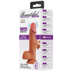 Pretty Love Catoblpas Vibrating Dong 8.1 Inch Tan - - Vibrating Dildos