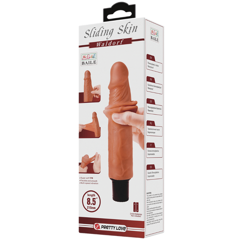 Pretty Love Waldorf 8.5 Inch Vibrating Dildo Tan with Vibration - Vibrating Dildos