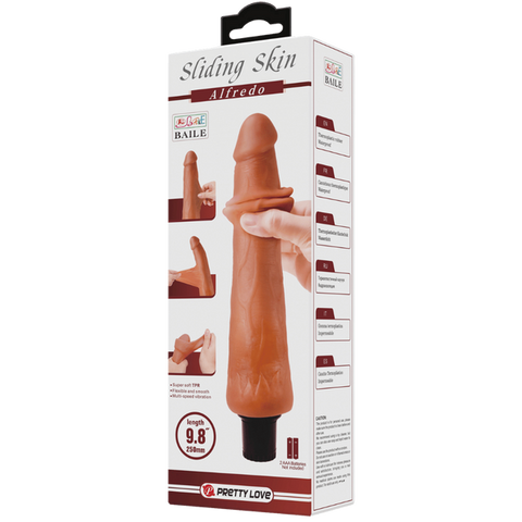 Pretty Love Alfredo 9.8 Inch Realistic Vibrating Cock Tan with Vibration - Vibrating Dildos