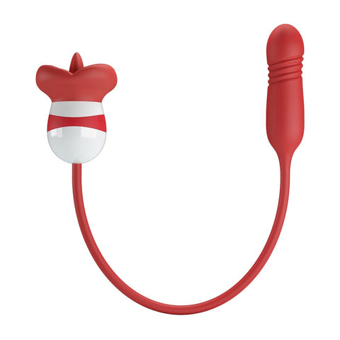 Baile Pretty Love Ashlynn Rechargeable Clitoral Vibrator Red/White Premium - Clit Ticklers and Pulsators