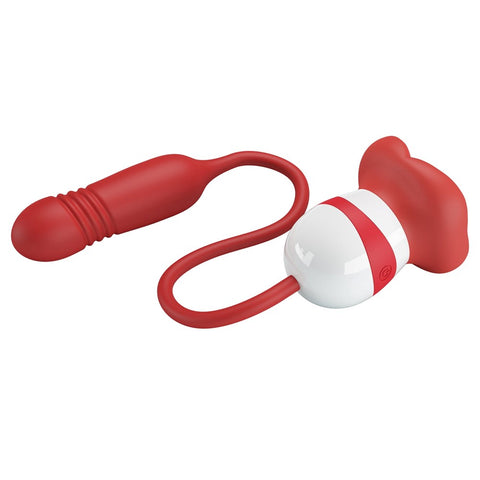 Baile Pretty Love Ashlynn Rechargeable Clitoral Vibrator Red/White Premium - Clit Ticklers and Pulsators
