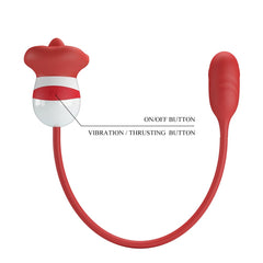 Pretty Love Aliyah Vibrating Clitoral Massager Red/White - - Clit Ticklers and Pulsators